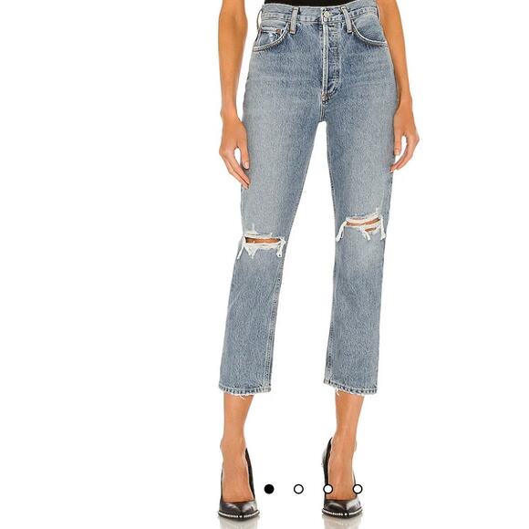 NWOT AGOLDE Riley High Rise Straight Cropped Jeans 29 Escalante - Picture 1 of 7